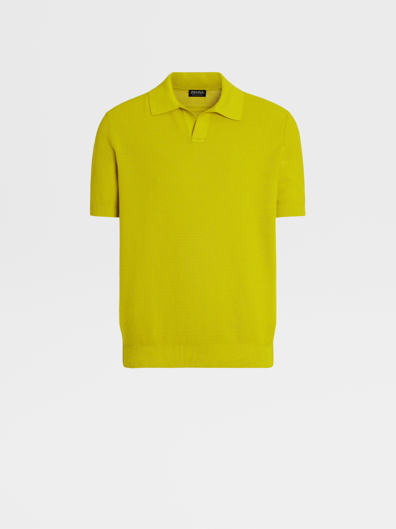 Yellow Premium Cotton Jacquard Short-sleeve Knit Polo